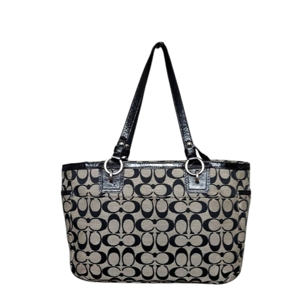 Coach Jacquard & Leather Gallery Tote EUC - Picture 5 of 15